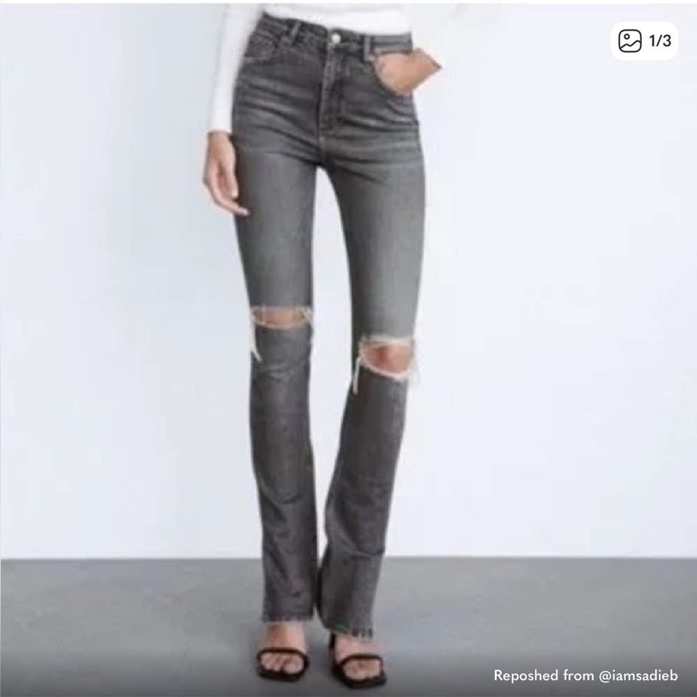 Zara Distressed Black Jeans